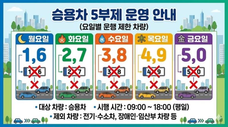 승용차 5부제 공공기관 운영