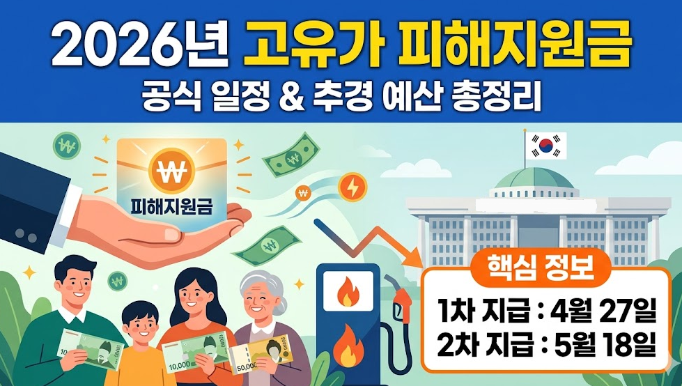 2026년 고유가 피해지원금 지급일(4월 27일 1차) 및 추경 핵심 요약