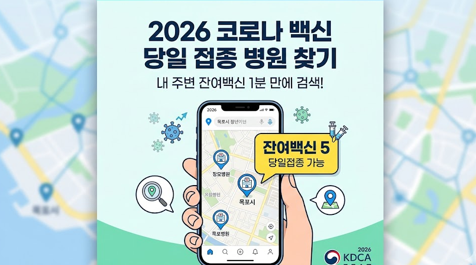 2026년 코로나 백신 당일 접종 병원 1분 만에 찾는 법 완벽정리