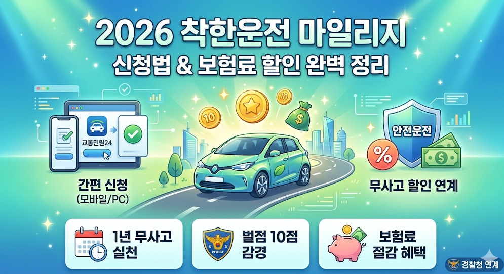 착한운전 마일리지 신청법 및 자동차 보험료 할인 연계 혜택 완벽 정리