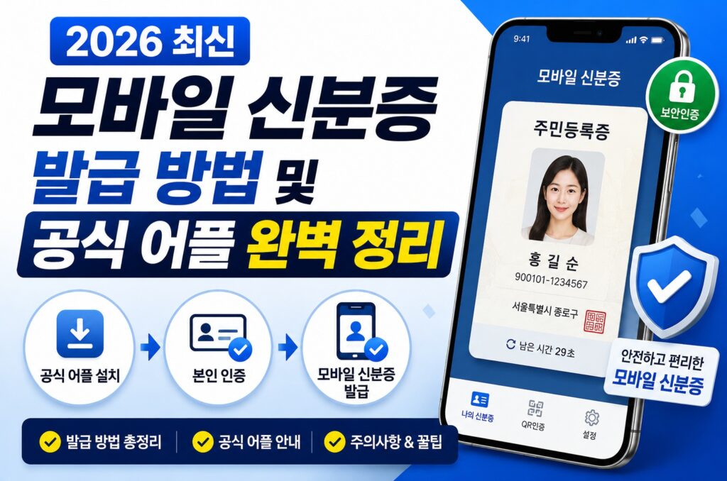 모바일 신분증 발급 방법 및 공식 어플 완벽 정리 (2026 최신)