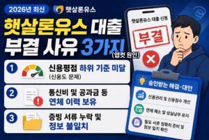 햇살론유스 대출 부결 사유 3가지와 확실한 해결·대안 비교 (2026년)