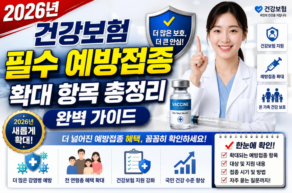 2026년 건강보험 필수 예방접종 확대 항목 총정리 완벽 가이드