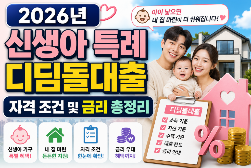 2026년 신생아 특례 디딤돌대출 자격 조건 및 금리 총정리