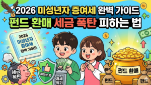 2026년 미성년자 증여세 완벽 가이드 및 펀드 환매 세금 폭탄 피하는 법