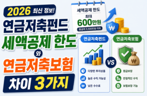 연금저축펀드 세액공제 한도와 연금저축보험 차이 3가지