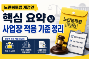 노란봉투법 개정안 핵심 요약 및 사업장 적용 기준 정리