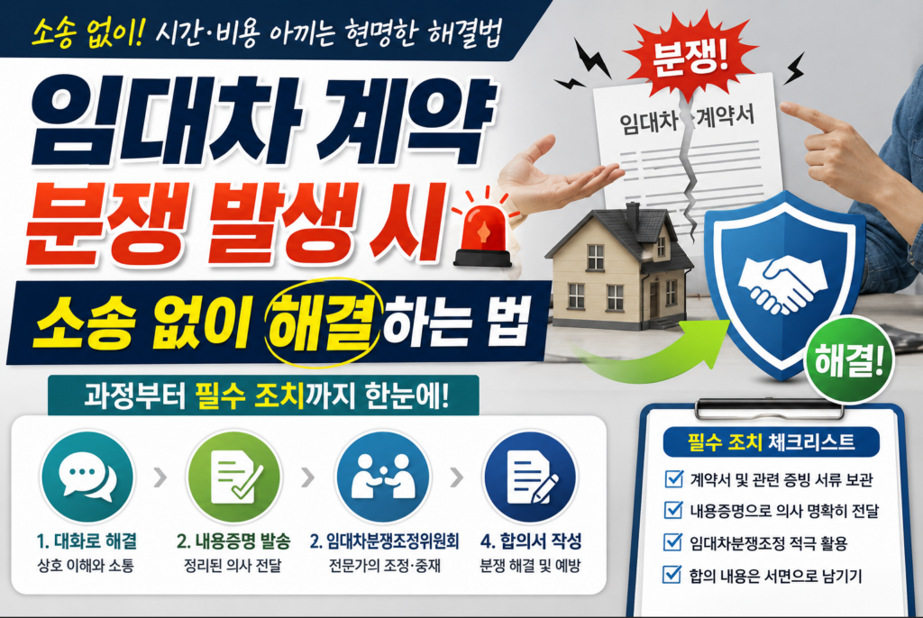 임대차 계약 분쟁 발생 시 소송 없이 해결하는 법과 필수 조치