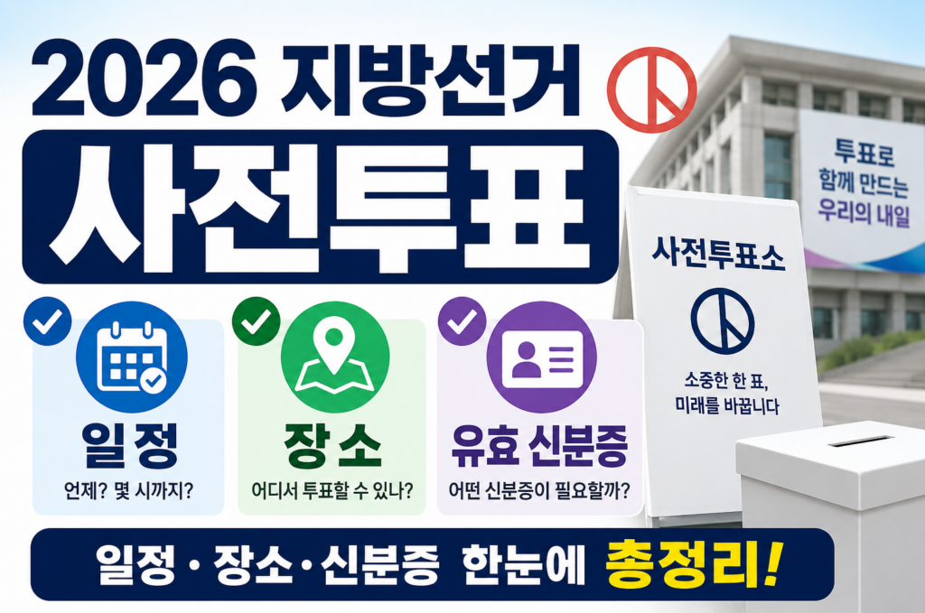 2026 지방선거 사전투표 일정 장소 및 유효 신분증 총정리
