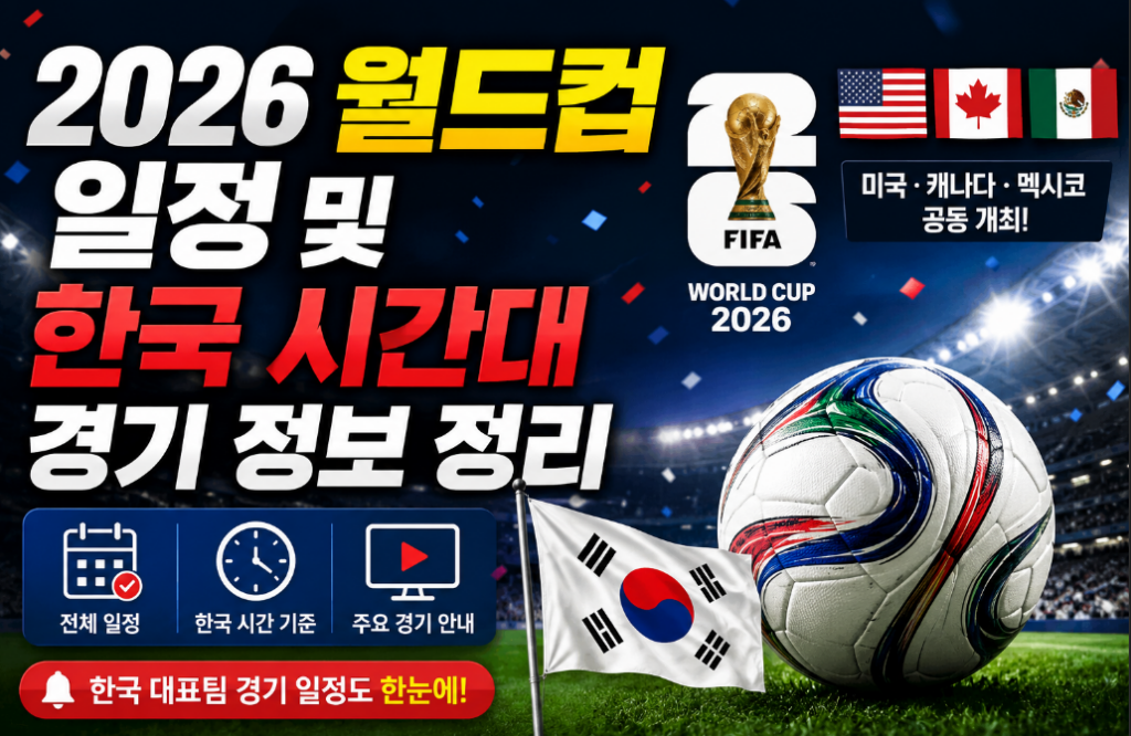 2026 월드컵 일정 및 한국 시간대 경기 정보 정리