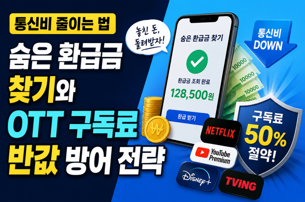 통신비 줄이는 법: 숨은 환급금 찾기와 OTT 구독료 반값 방어 전략