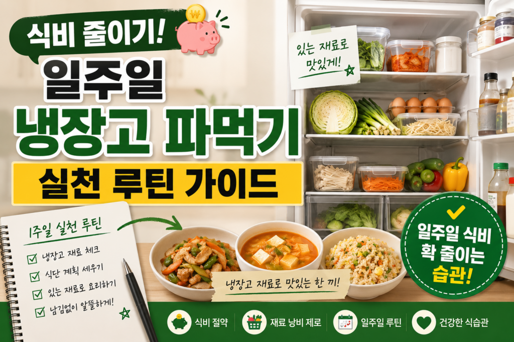 식비 줄이기 일주일 냉장고 파먹기 실천 루틴 가이드