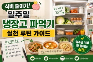 식비 줄이기 일주일 냉장고 파먹기 실천 루틴 가이드