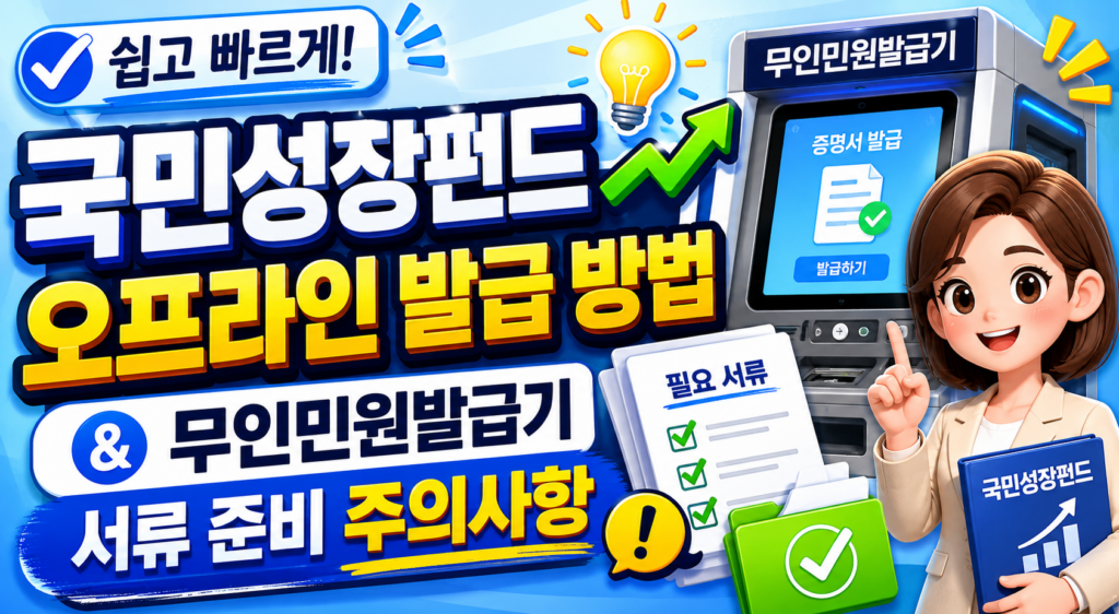 국민성장펀드 오프라인 발급 방법 및 무인민원발급기 서류 준비 주의사항