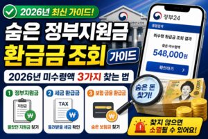 숨은 정부지원금 환급금 조회 가이드: 2026년 미수령액 3가지 찾는 법