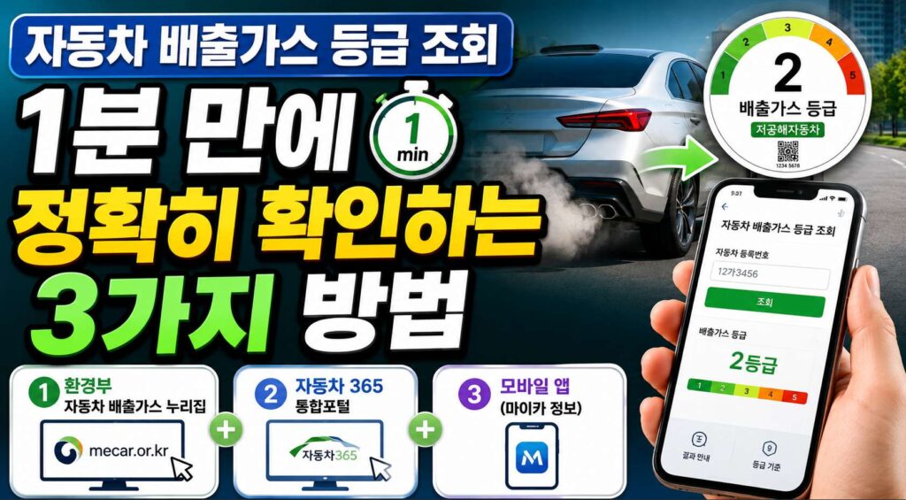자동차 배출가스 등급 조회 1분 만에 정확히 확인하는 3가지 방법