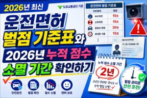운전면허 벌점 기준표와 2026년 누적 점수 소멸 기간 확인하기