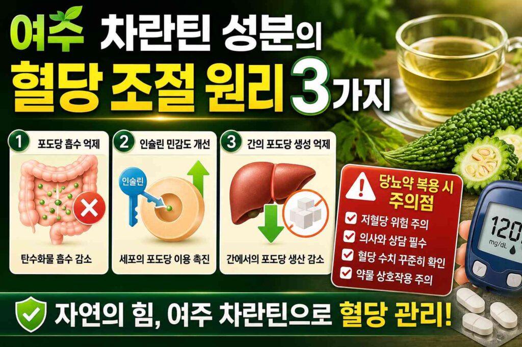 여주 차란틴 성분의 혈당 조절 원리 3가지와 당뇨약 복용 시 주의점
