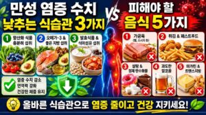 만성 염증 수치 낮추는 식습관 3가지와 피해야 할 음식 5가지
