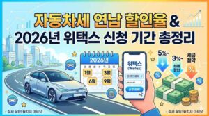 자동차세 연납 할인율 및 2026년 위택스 신청 기간 총정리