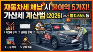 자동차세 체납 불이익 5가지와 가산세 계산법 (2026년 기준)