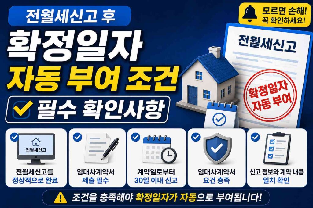 전월세신고 후 확정일자 자동 부여 조건 필수 확인사항