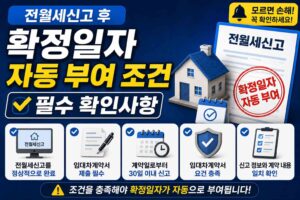 전월세신고 후 확정일자 자동 부여 조건 필수 확인사항