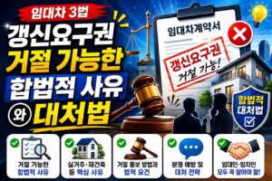 임대차 3법 갱신요구권 거절 가능한 합법적 사유와 대처법