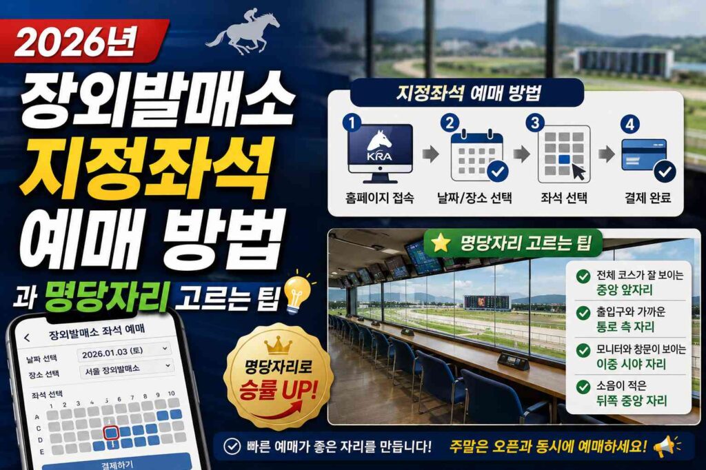 2026년 장외발매소 지정좌석 예매 방법과 명당자리 고르는 팁