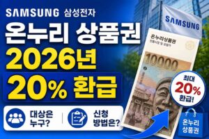 삼성전자 온누리 상품권 2026년 20% 환급 대상과 신청 방법
