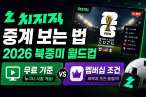 치지직 중계 보는 법: 2026 북중미 월드컵 무료 기준과 멤버십 조건