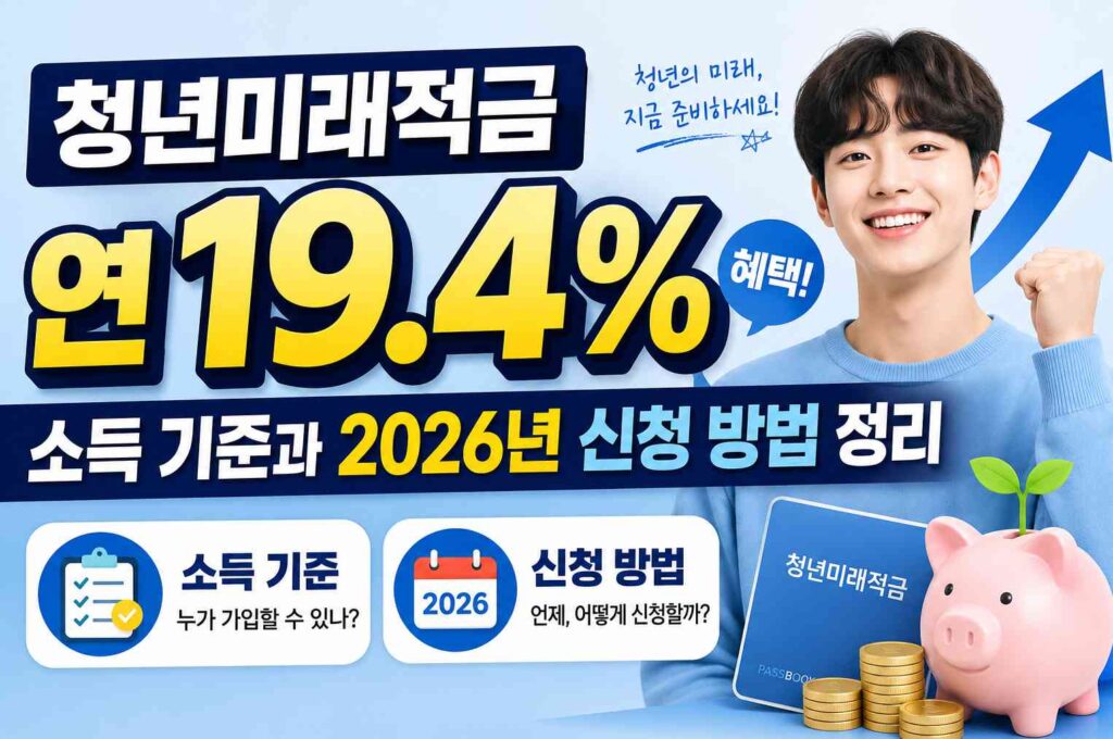 청년미래적금 연19.4% 혜택 소득 기준과 2026년 신청 방법 정리