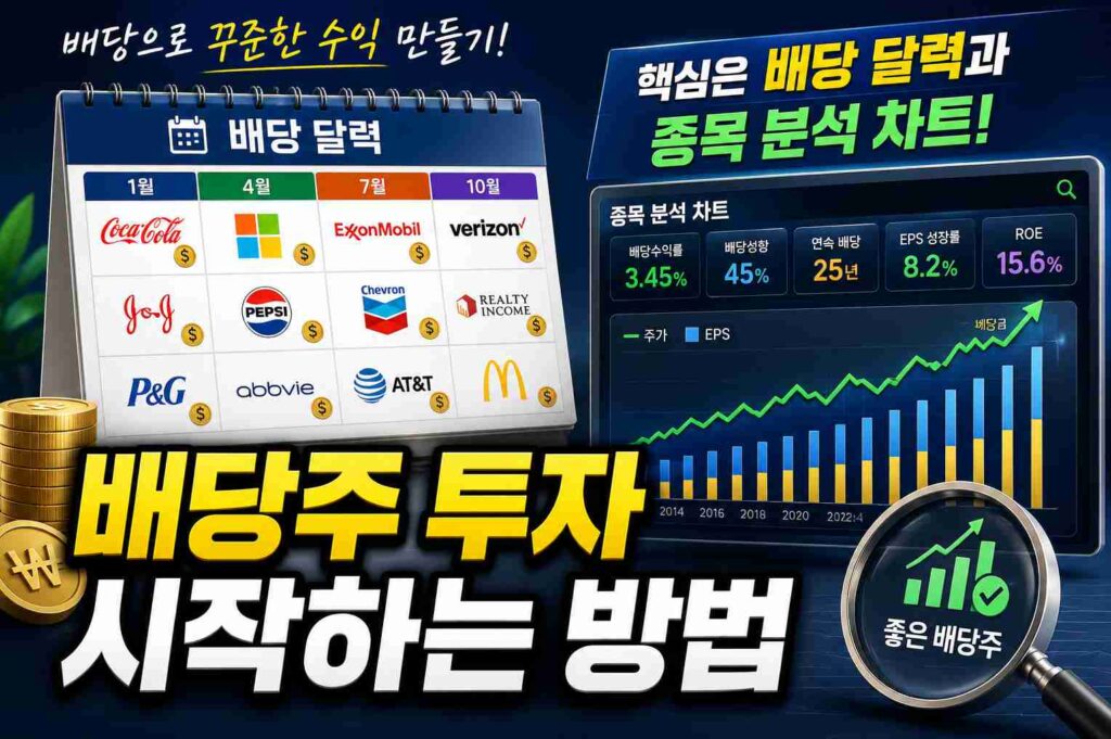 배당주 투자 시작하는 방법의 핵심인 배당 달력과 종목 분석 차트