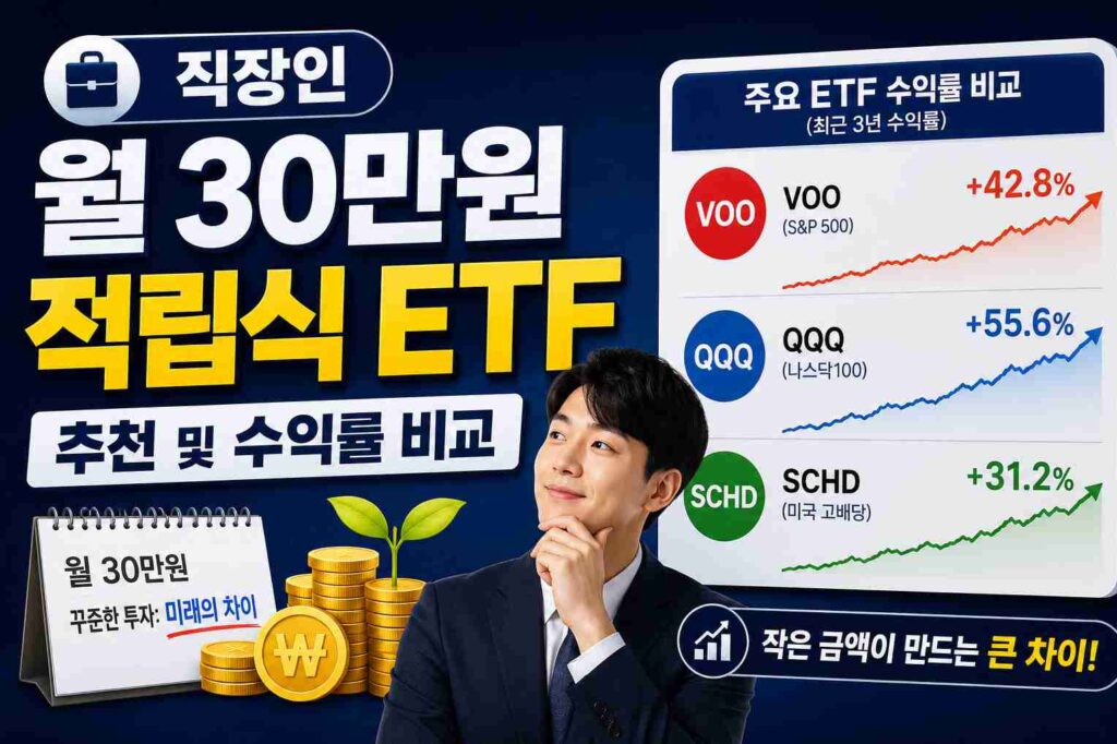 직장인 월 30만원 적립식 ETF 추천 및 수익률 비교