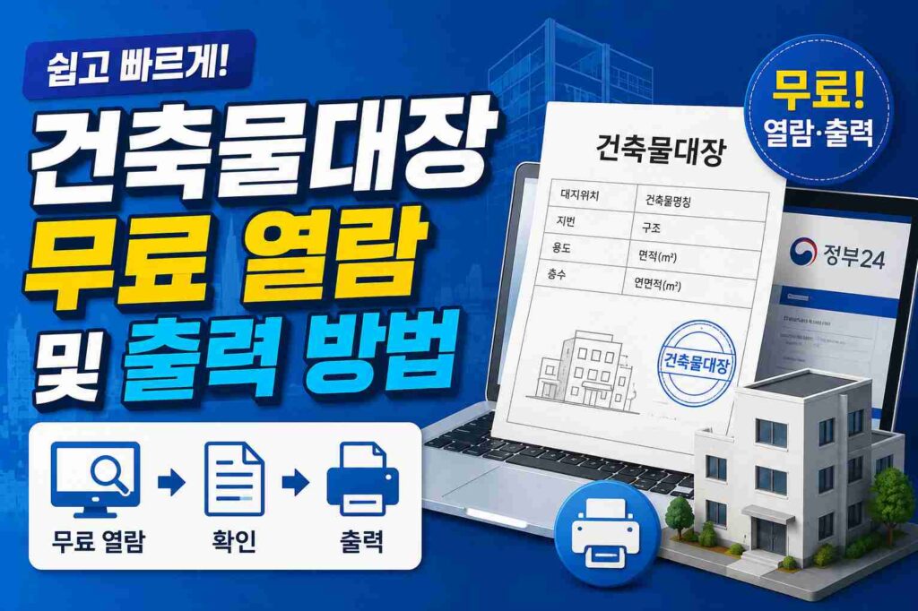 건축물대장 무료 열람 및 출력 방법