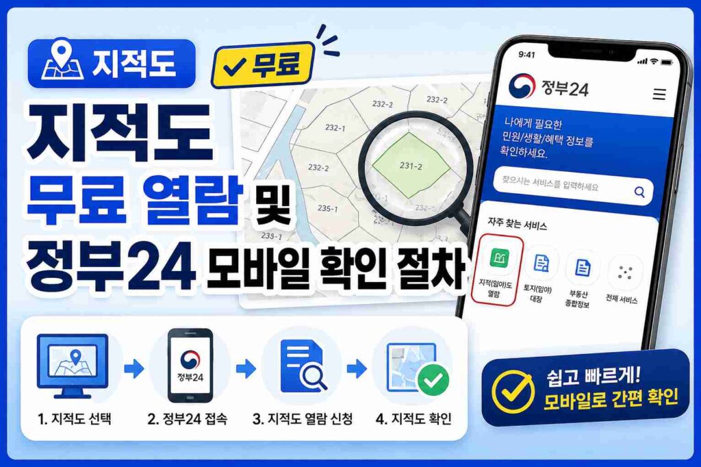 지적도 무료 열람 및 정부24 모바일 확인 절차