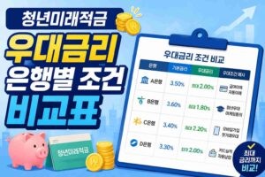 청년미래적금 우대금리 은행별 조건 비교표
