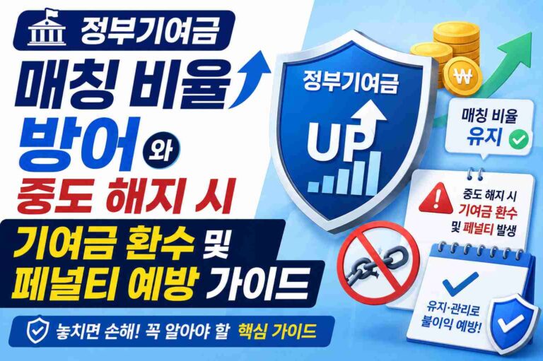 정부기여금 매칭 비율 방어와 중도 해지 시 기여금 환수 및 페널티 예방 가이드