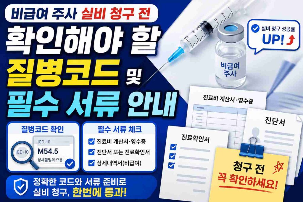 비급여 주사 실비 청구 전 확인해야 할 질병코드 및 필수 서류 안내