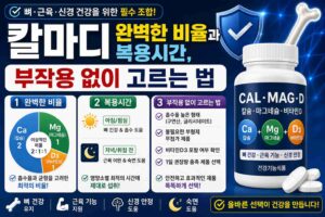칼마디 완벽한 비율과 복용시간, 부작용 없이 고르는 법