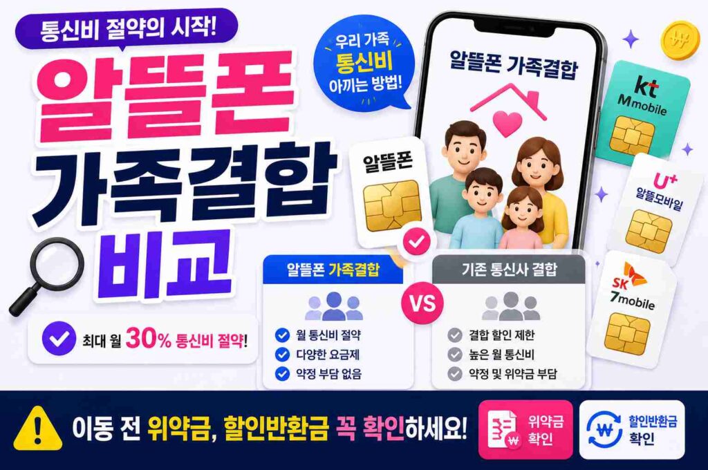 알뜰폰 가족결합 비교, 이동 전 위약금 할인반환금 꼭 확인하세요