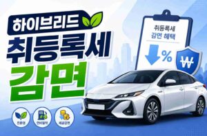 하이브리드 취등록세 감면, 2자녀 다자녀 혜택 모르면 손해 보는 조건