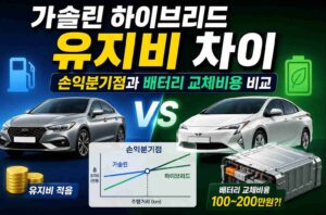 가솔린 하이브리드 유지비 차이, 손익분기점과 배터리 교체비용 비교