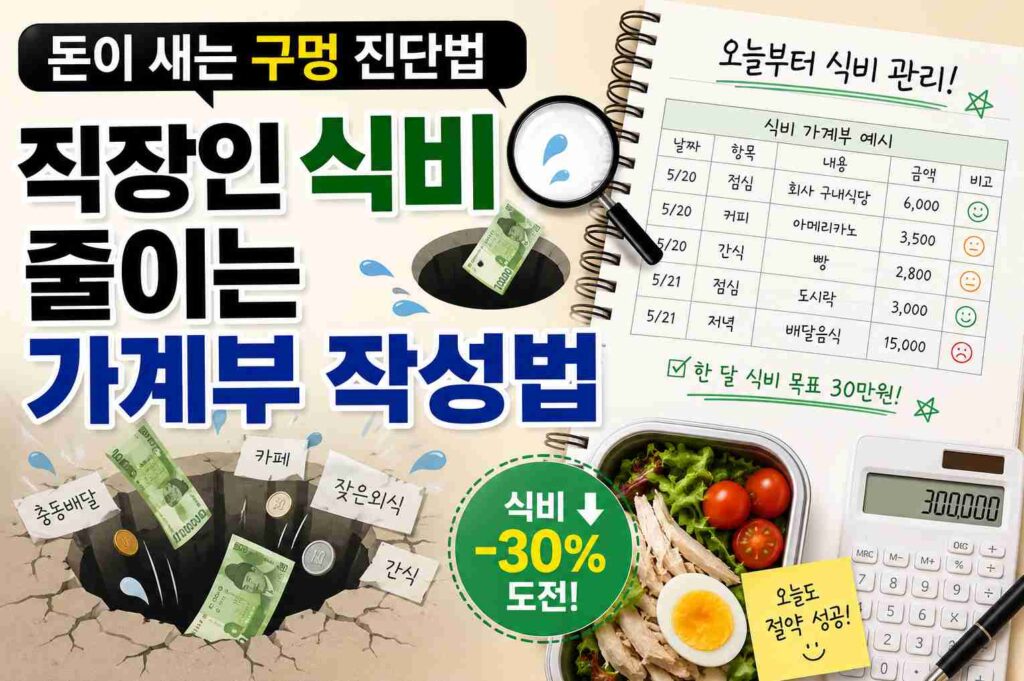 돈이 새는 구멍 진단법, 직장인 식비 줄이는 가계부 작성법