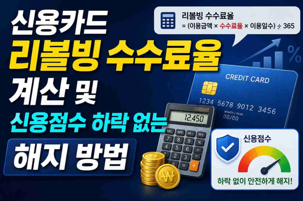 신용카드 리볼빙 수수료율 계산 및 신용점수 하락 없는 해지 방법